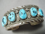 Rare Vintage Native American Navajo Sleeping Beauty Turquoise Sterling Silver Bracelet Old-Nativo Arts