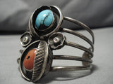 Rare Vintage Native American Navajo Sterling Silver Native Blue Wind Turquoise Bracelet-Nativo Arts