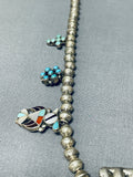 Rare Vintage Native American Navajo Turquoise Sterling Silver Squash Blossom Necklace-Nativo Arts