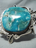 Ray Nez Native American Navajo Pilot Mountain Turquoise Sterling Silver Bracelet-Nativo Arts