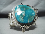 Ray Nez Native American Navajo Pilot Mountain Turquoise Sterling Silver Bracelet-Nativo Arts