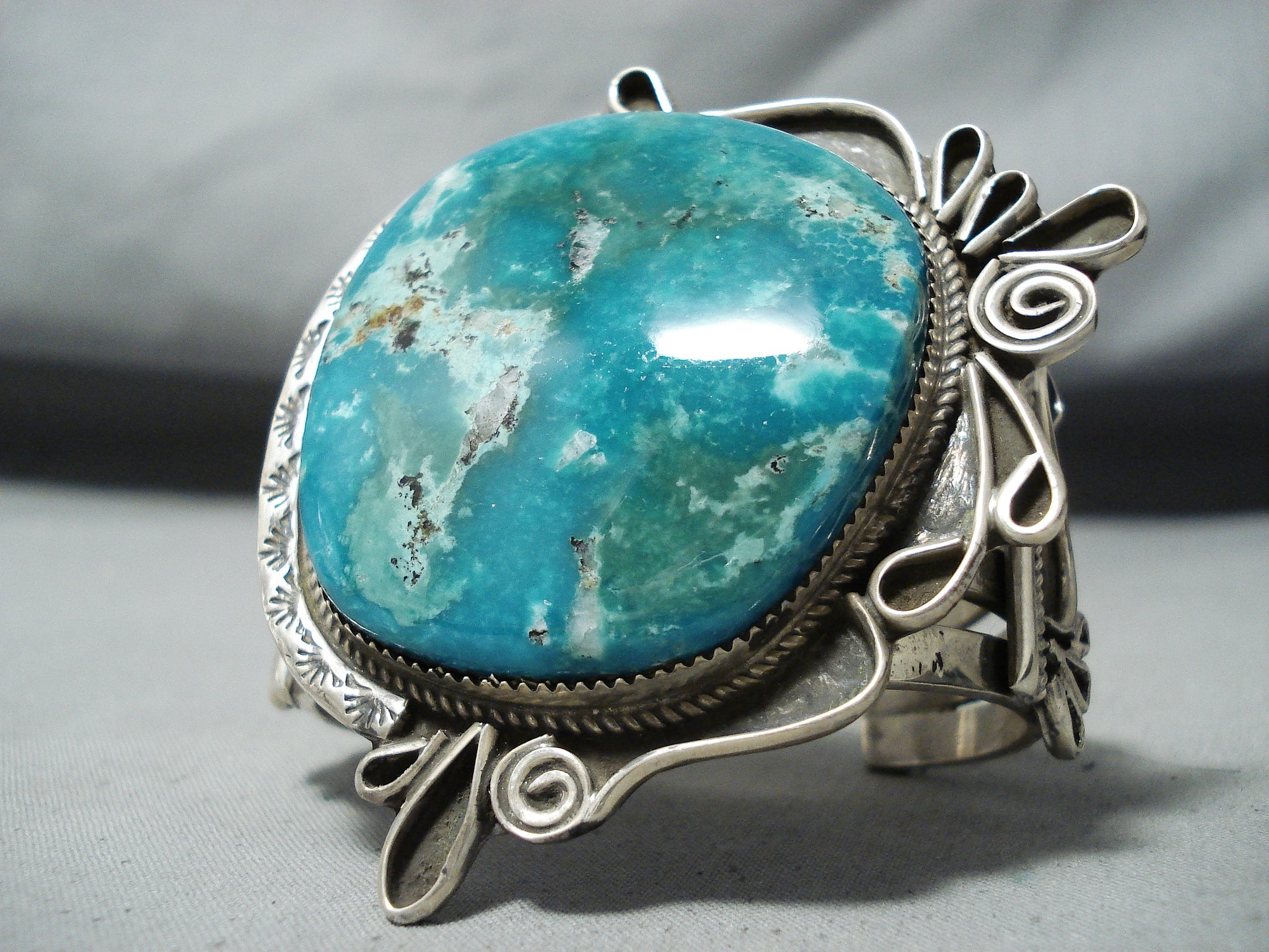 Ray Nez Native American Navajo Pilot Mountain Turquoise Sterling