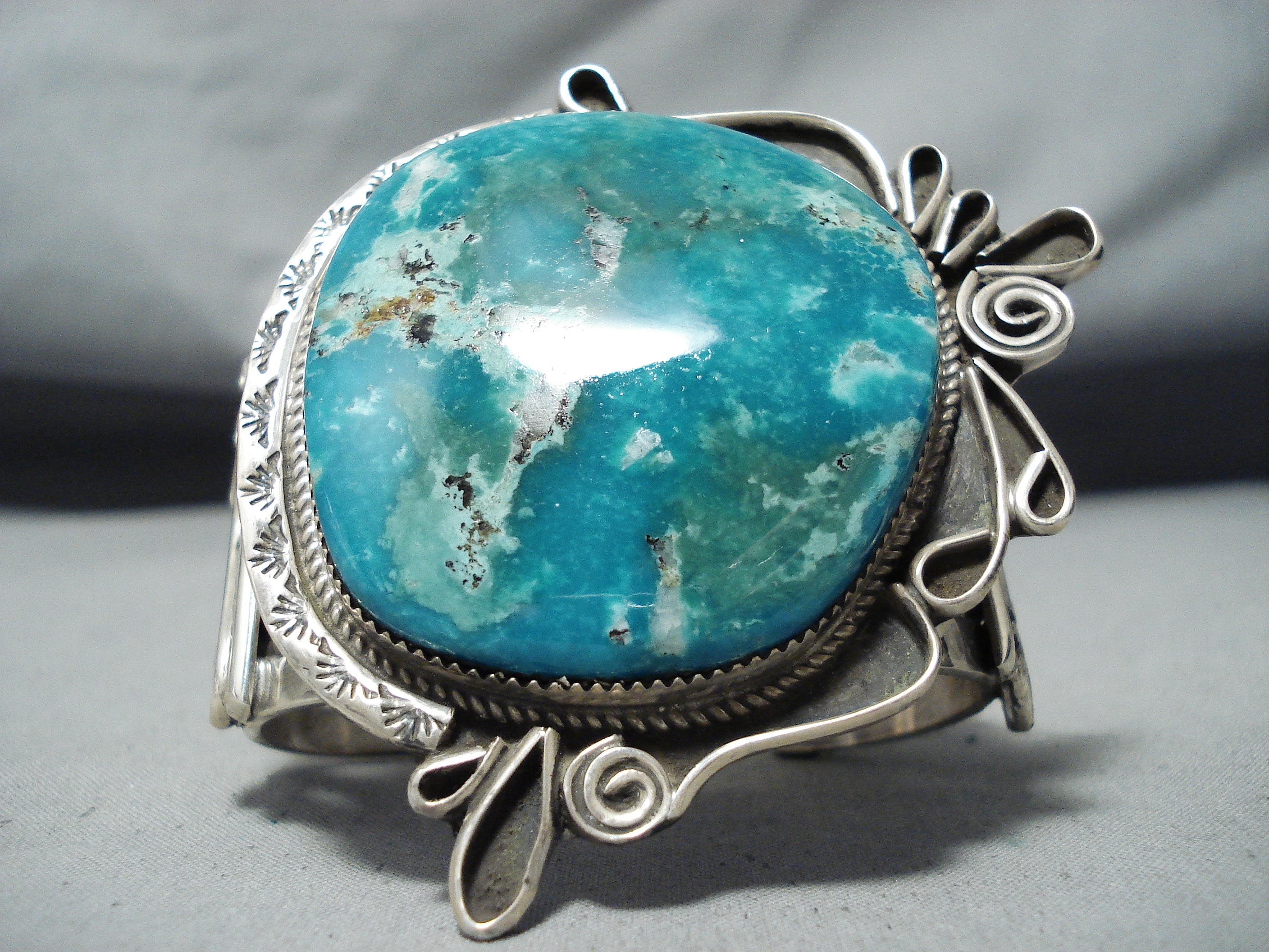 Ray Nez Native American Navajo Pilot Mountain Turquoise Sterling