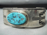 Remarkable Vintage Native American Navajo Morenci Turquoise Sterling Silver Bracelet-Nativo Arts