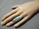 Remarkable Vintage Navajo Turquoise Sterling Silver Native American Ring-Nativo Arts