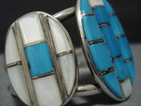 Remarkable!! Vintage Zuni Native American Jewelry Navajo Turquoise Sterling Silver Bracelet-Nativo Arts