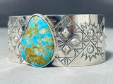 Repoussed Galore Native American Turquoise Sterling Silver Bracelet-Nativo Arts