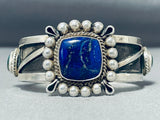 Robert Yellowstone Native American Navajo Carico Lake Turquoise Lapis Sterling Silver Bracelet-Nativo Arts