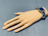 Robert Yellowstone Native American Navajo Carico Lake Turquoise Lapis Sterling Silver Bracelet-Nativo Arts
