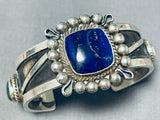 Robert Yellowstone Native American Navajo Carico Lake Turquoise Lapis Sterling Silver Bracelet-Nativo Arts