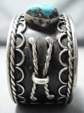 Rodeo Lasso Vintage Native American Navajo Turquoise Sterling Silver Bracelet-Nativo Arts