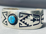 Ross Scott Vintage Native American Navajo Turquoise Sterling Silver Bracelet-Nativo Arts