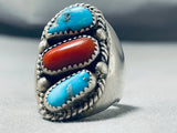 Ruth Nelson Vintage Native American Navajo Turquoise Sterling Silver Ring-Nativo Arts