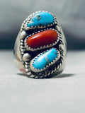 Ruth Nelson Vintage Native American Navajo Turquoise Sterling Silver Ring-Nativo Arts
