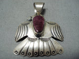 Sensational Vintage Native American Navajo Sugulite Sterling Silver Pendant Old-Nativo Arts