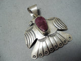 Sensational Vintage Native American Navajo Sugulite Sterling Silver Pendant Old-Nativo Arts