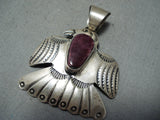 Sensational Vintage Native American Navajo Sugulite Sterling Silver Pendant Old-Nativo Arts
