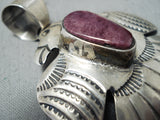 Sensational Vintage Native American Navajo Sugulite Sterling Silver Pendant Old-Nativo Arts