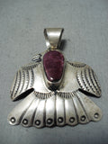 Sensational Vintage Native American Navajo Sugulite Sterling Silver Pendant Old-Nativo Arts