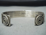 Signed Al Sanchez Stunning Native American Navajo Mountain Turquoise Sterling Silver Bracelet-Nativo Arts