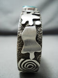 Signed Al Sanchez Stunning Native American Navajo Mountain Turquoise Sterling Silver Bracelet-Nativo Arts