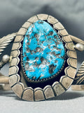 Signed Dkl Vintage Native American Navajo Turquoise Sterling Silver Bracelet-Nativo Arts