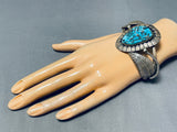 Signed Dkl Vintage Native American Navajo Turquoise Sterling Silver Bracelet-Nativo Arts