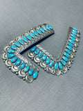 Signed Huge Vintage Native American Navajo Turquoise Sterling Silver Collar Protectors-Nativo Arts