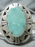 Signed Native American Navajo Royston Turquoise Sterling Silver Bracelet-Nativo Arts