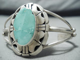 Signed Native American Navajo Royston Turquoise Sterling Silver Bracelet-Nativo Arts