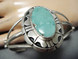 Signed Native American Navajo Royston Turquoise Sterling Silver Bracelet-Nativo Arts