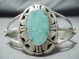Signed Native American Navajo Royston Turquoise Sterling Silver Bracelet-Nativo Arts