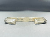 Signed Rare Technique Vintage Native American Navajo Sterling Silver Bracelet-Nativo Arts