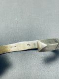 Signed Rare Technique Vintage Native American Navajo Sterling Silver Bracelet-Nativo Arts