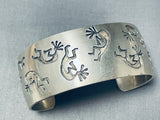 Signed Vintage Hopi/ Navajo Sterling Silver Kokopelli Bracelet-Nativo Arts