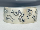 Signed Vintage Hopi/ Navajo Sterling Silver Kokopelli Bracelet-Nativo Arts
