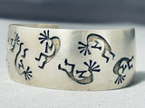 Signed Vintage Hopi/ Navajo Sterling Silver Kokopelli Bracelet-Nativo Arts