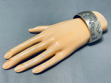 Signed Vintage Hopi/ Navajo Sterling Silver Kokopelli Bracelet-Nativo Arts