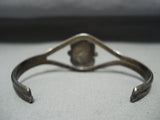 Signed Vintage Native American Navajo Carico Lake Turquoise Sterling Silver Bracelet Old-Nativo Arts