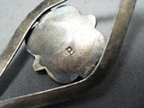 Signed Vintage Native American Navajo Carico Lake Turquoise Sterling Silver Bracelet Old-Nativo Arts