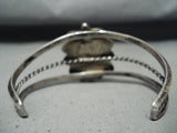 Signed Vintage Native American Navajo Pearl Sterling Silver Swirl Bracelet Old-Nativo Arts