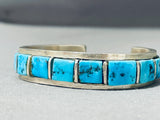 Signed Vintage Native American Navajo Sleeping Beauty Turquoise Sterling Silver Bracelet-Nativo Arts