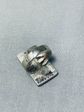 Significantly Intricate Vintage Native American Navajo Turquoise Sterling Silver Ring-Nativo Arts