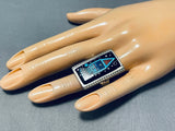 Significantly Intricate Vintage Native American Navajo Turquoise Sterling Silver Ring-Nativo Arts