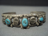 Sky Blue Turquyoise Vintage Navajo Sterling Native American Jewelry Silver Bracelet Old Cuff-Nativo Arts