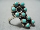 Snake Eyes Turquoise Vintage Native American Navajo Sterling Silver Flower Ring Old-Nativo Arts