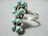 Snake Eyes Turquoise Vintage Native American Navajo Sterling Silver Flower Ring Old-Nativo Arts