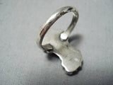 Snake Eyes Turquoise Vintage Native American Navajo Sterling Silver Flower Ring Old-Nativo Arts
