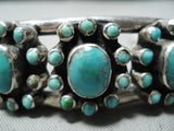 Snake Eyes Vintage Native American Navajo Turquoise Satellite Sterling Silver Bracelet-Nativo Arts