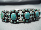Snake Eyes Vintage Native American Navajo Turquoise Satellite Sterling Silver Bracelet-Nativo Arts